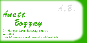 anett bozzay business card